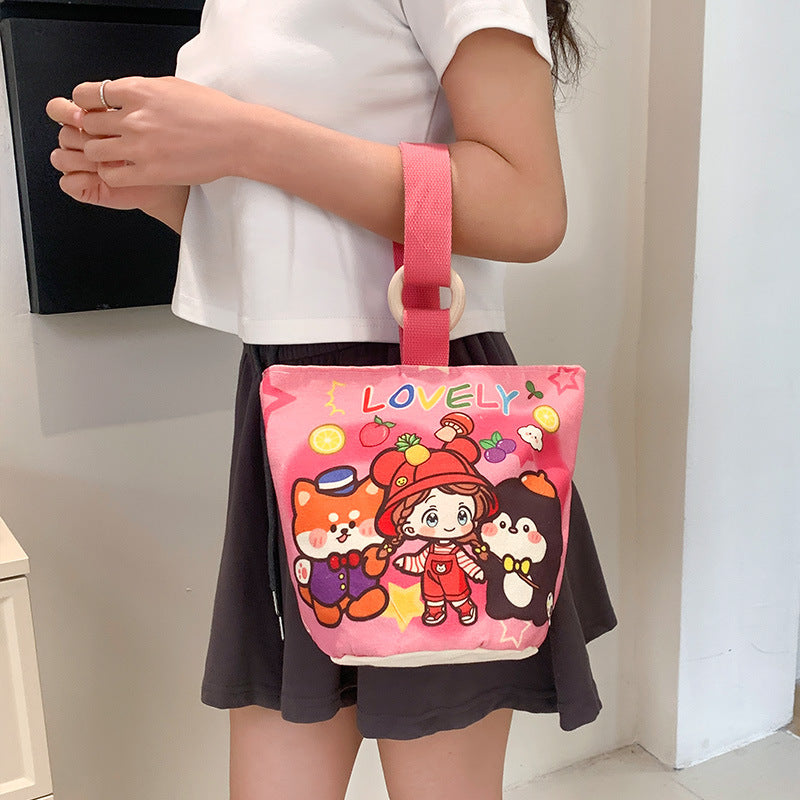 Korean Style Commuter Canvas Cute Cloth Handbags