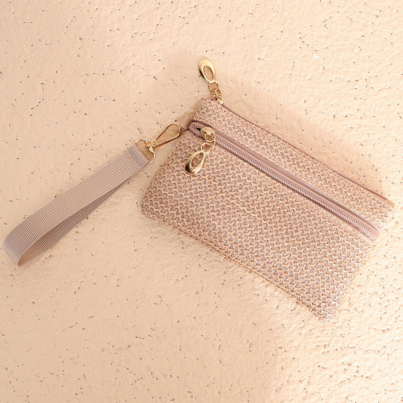 Woven Clutch Storage Buggy Long Double Handbags