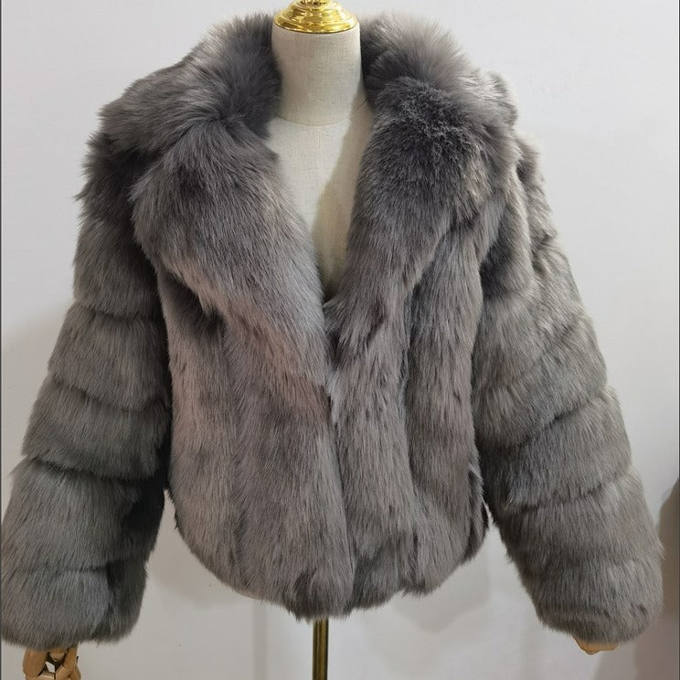 Women's Comfortable Imitation Fur Overcoat Fashion Coats