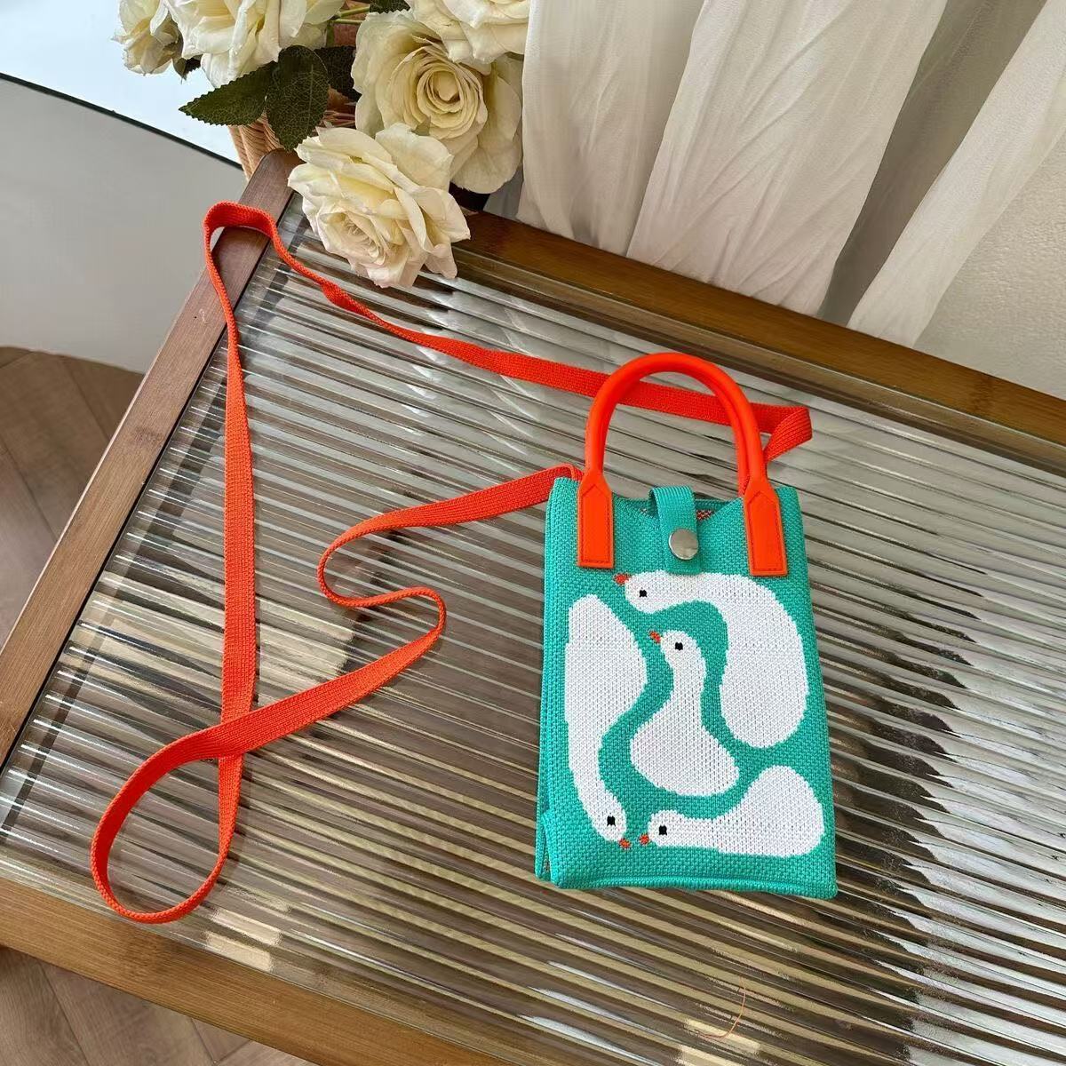 Knitted Mobile Female Cute Cartoon Korean Phone Bags