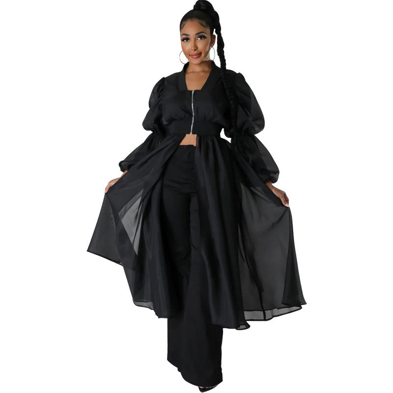 Women's Fashion Solid Color Long Sleeve Temperament Dress