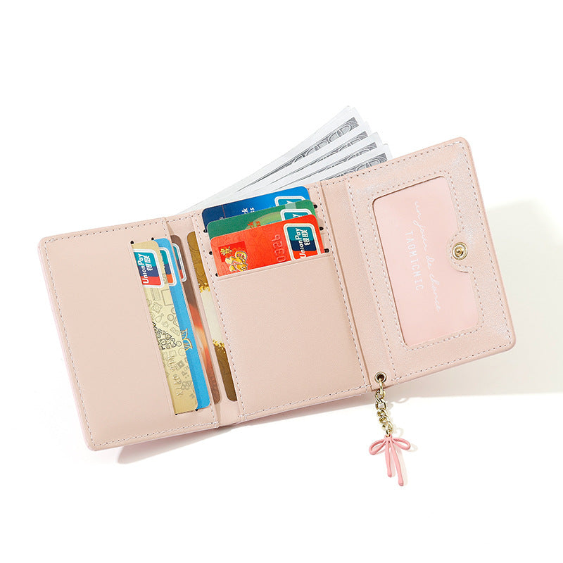 Women's Fresh Three Fold Cute Leather Integrated Ladies Wallets
