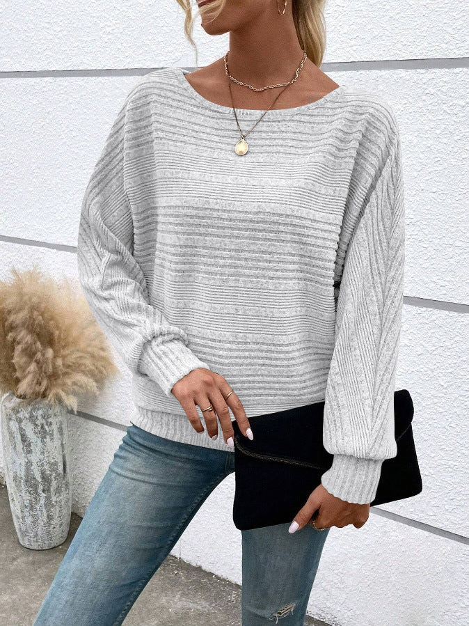 Women's Comfort Casual Solid Color Long Sleeve Round Neck Splicing Pullover Women's T-shirt