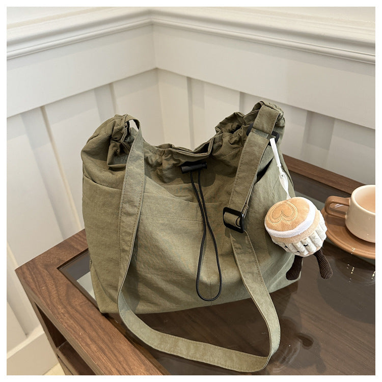 Capacity Waterproof Nylon Cloth Drawstring Ruffle Bags