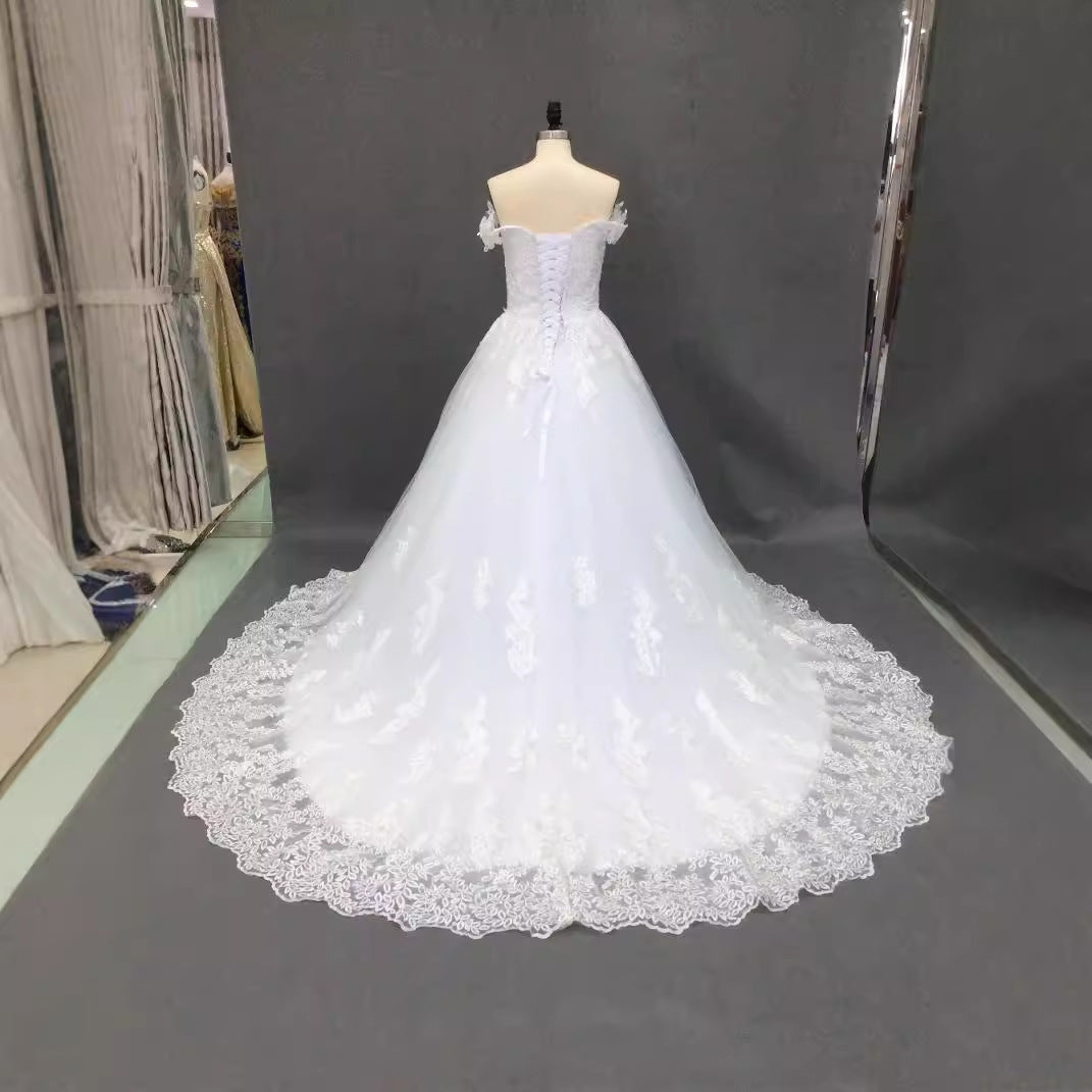 Lace Dress Main Large Trailing Summer Wedding Dresses