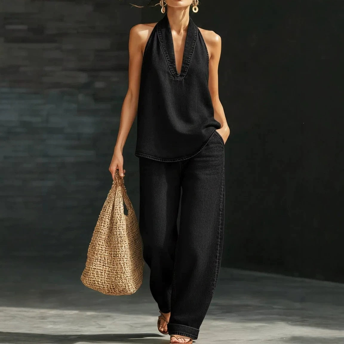 Women's Autumn Lapel Retro Washed Worn Denim Chinese Knot Button Clothing