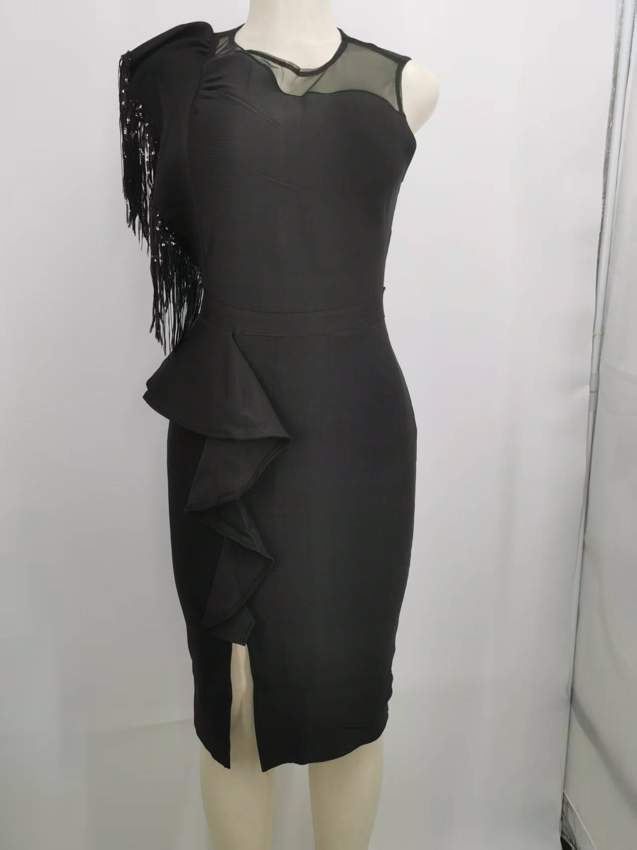 Elegant Dare Mesh Patchwork Ruffled Slimming Dresses