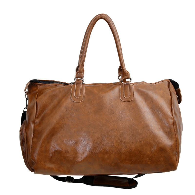 Retro Leather Neutral Waterproof Large Capacity Travel Bags