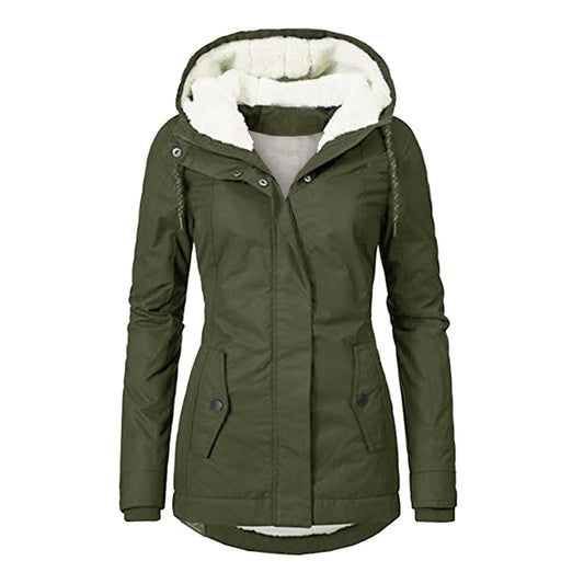 Women's Source Winter Thickened Cotton Padded Parka Fleece-lined Coats