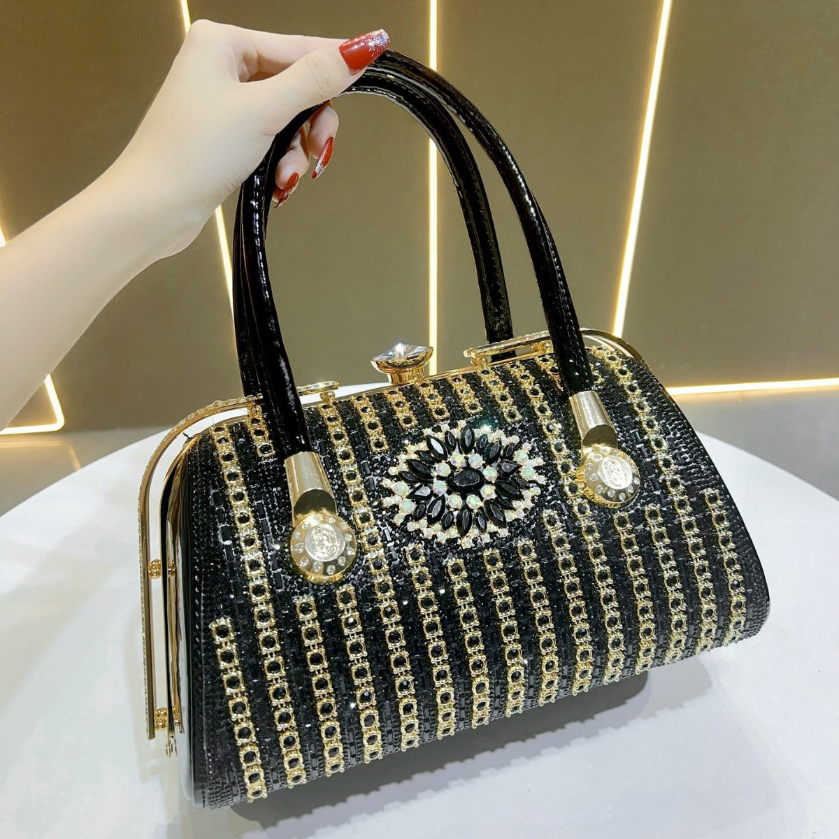 Shiny Dinner High-grade Rhinestone Elegant Cheongsam Bags