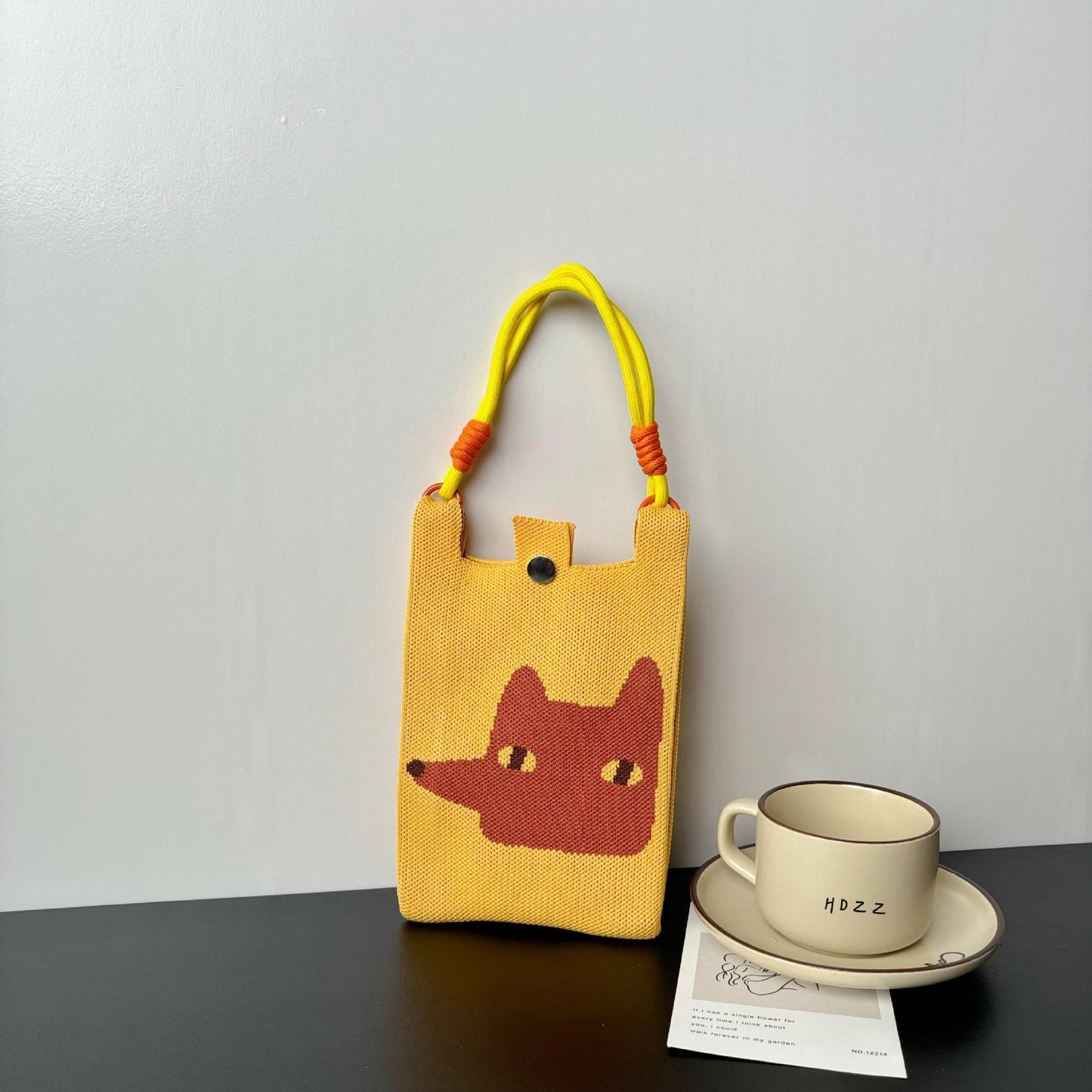 High-grade Mobile Cartoon Knitted Dopamine Color Phone Bags