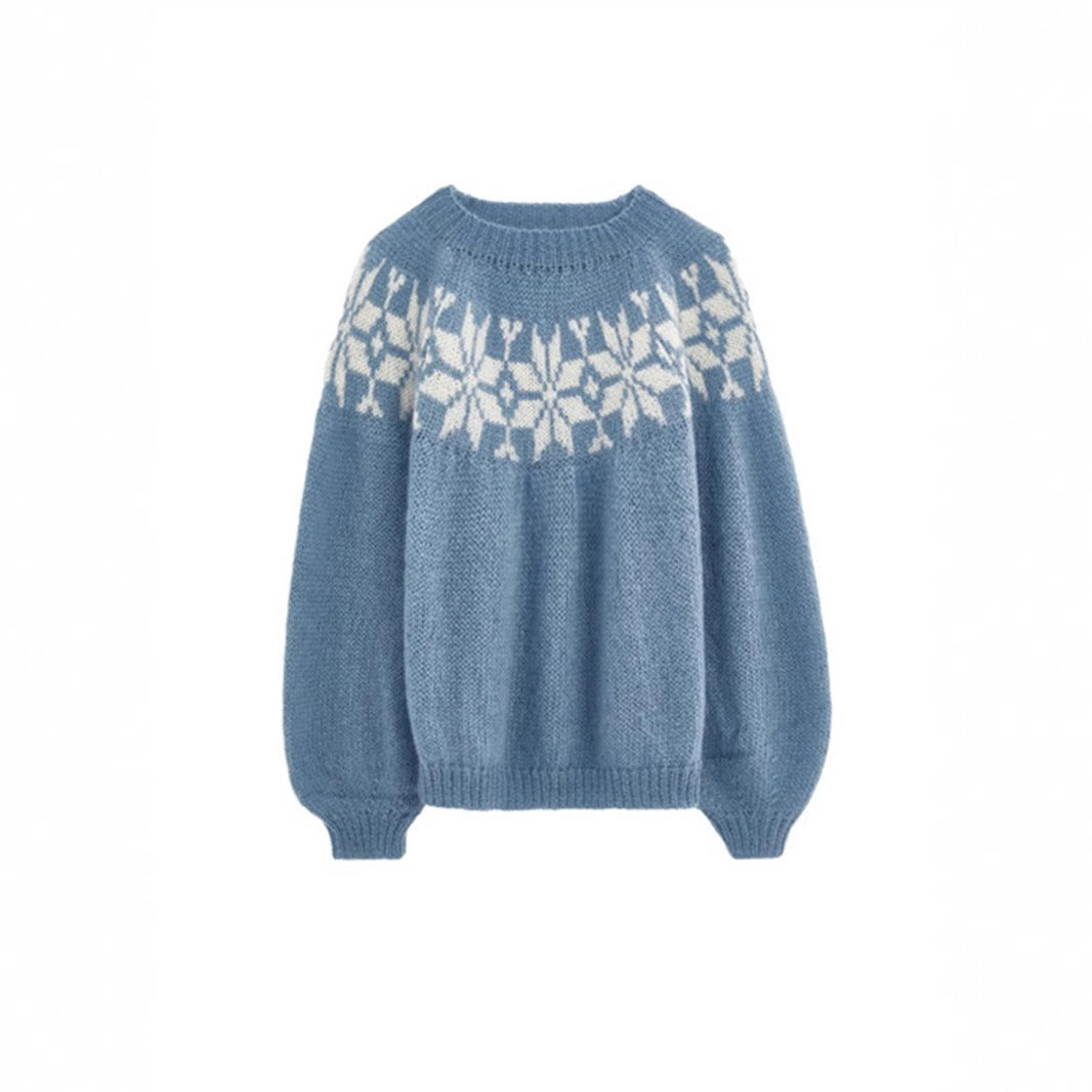 Women's Bodies Crew Neck Pullover Fashionable Loose Knitwear