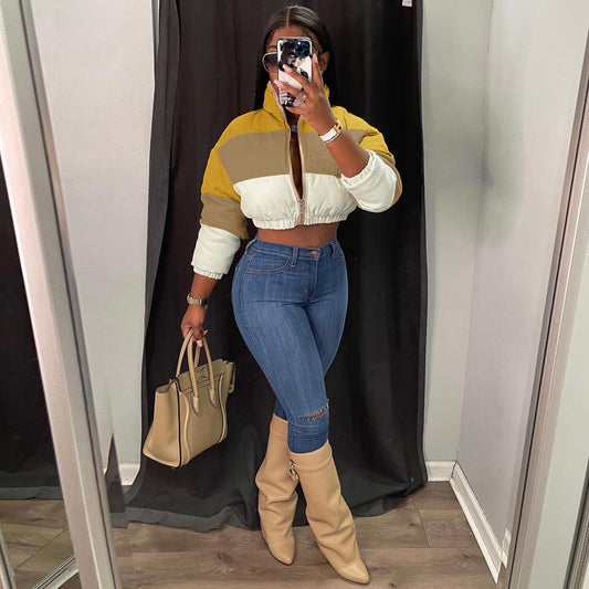 Women's Classy Unique Winter Color Matching Coats