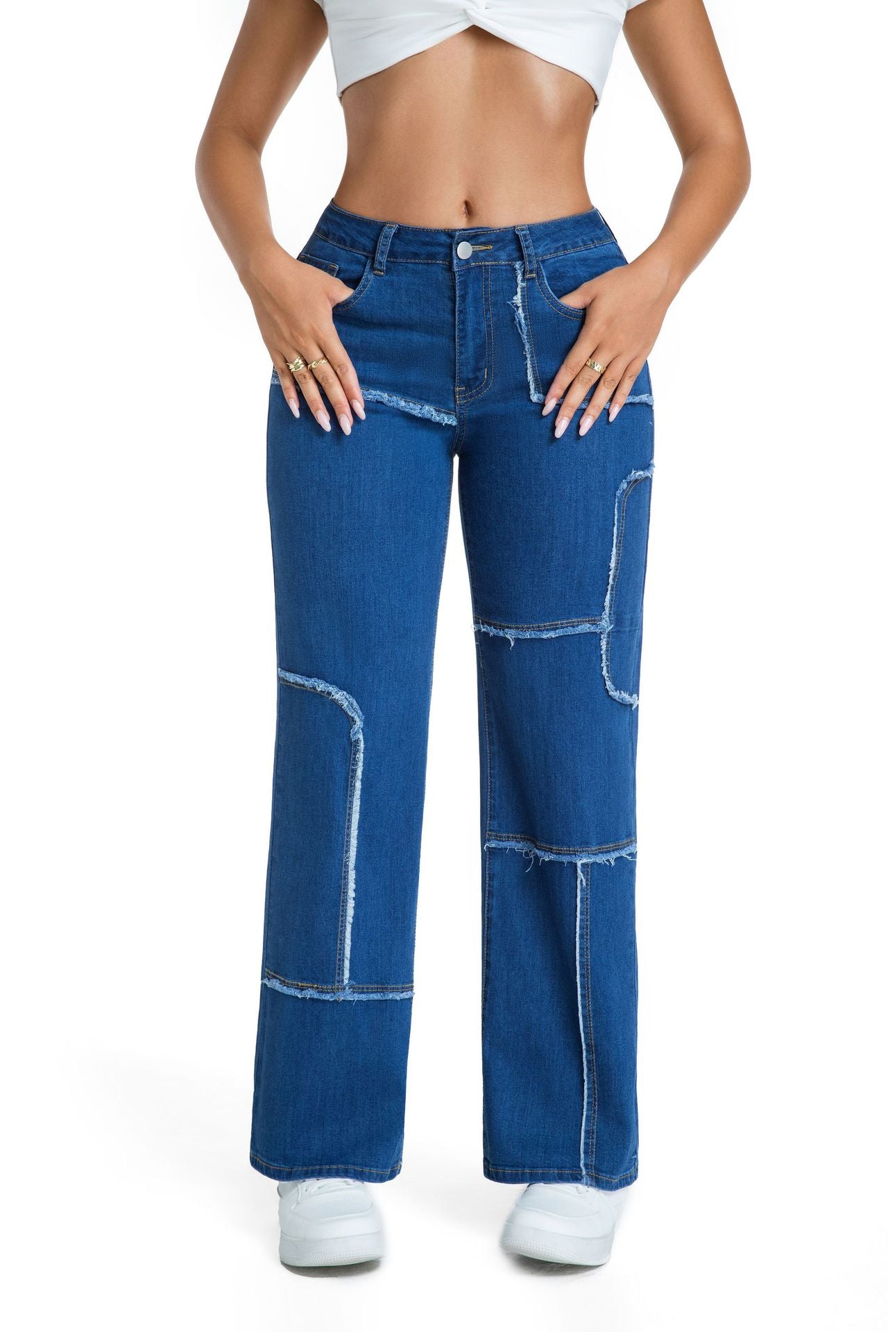 Women's Retro Loose Straight Cargo Trousers Women's Jeans