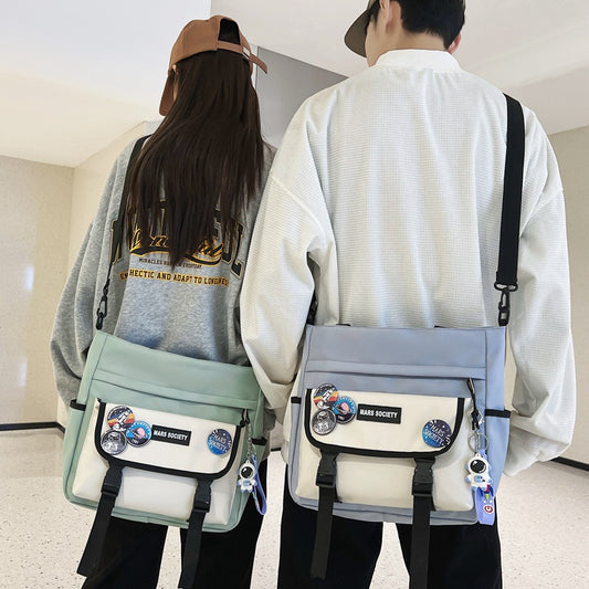 Women's & Men's & Cram Style Couple Color Matching Fashion Korean Crossbody Bags