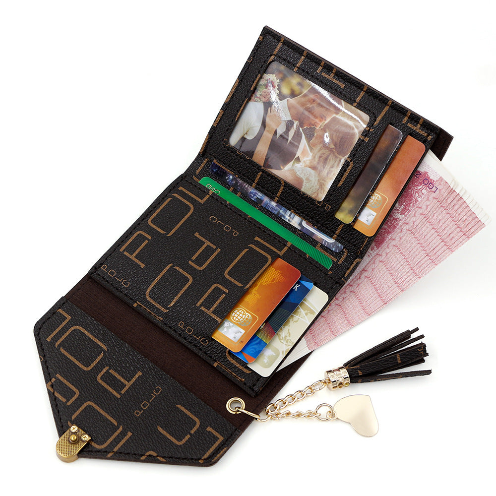 Women's Fashion Letters Printing Short Multiple Slots Purses