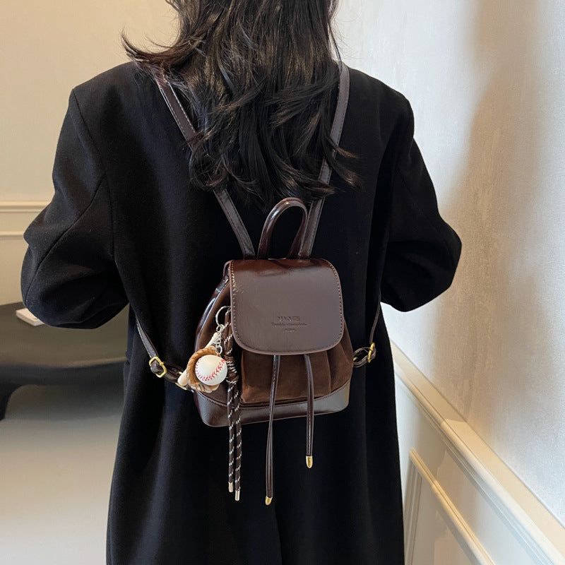 Women's Fashion Retro Suede Versatile Exquisite Backpacks