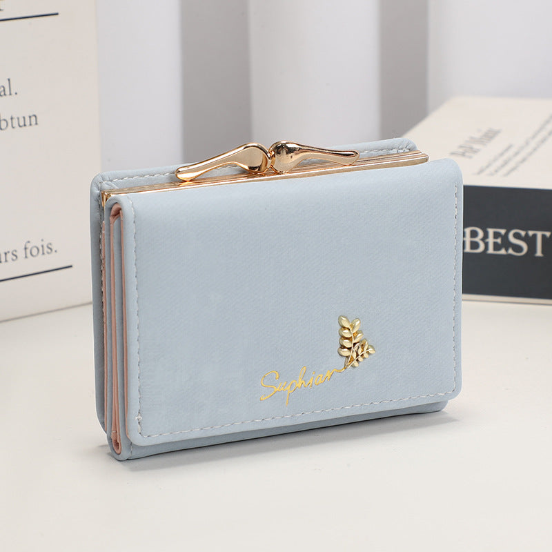 Women's Simple Folding National Style Fresh Flannel Ladies Wallets