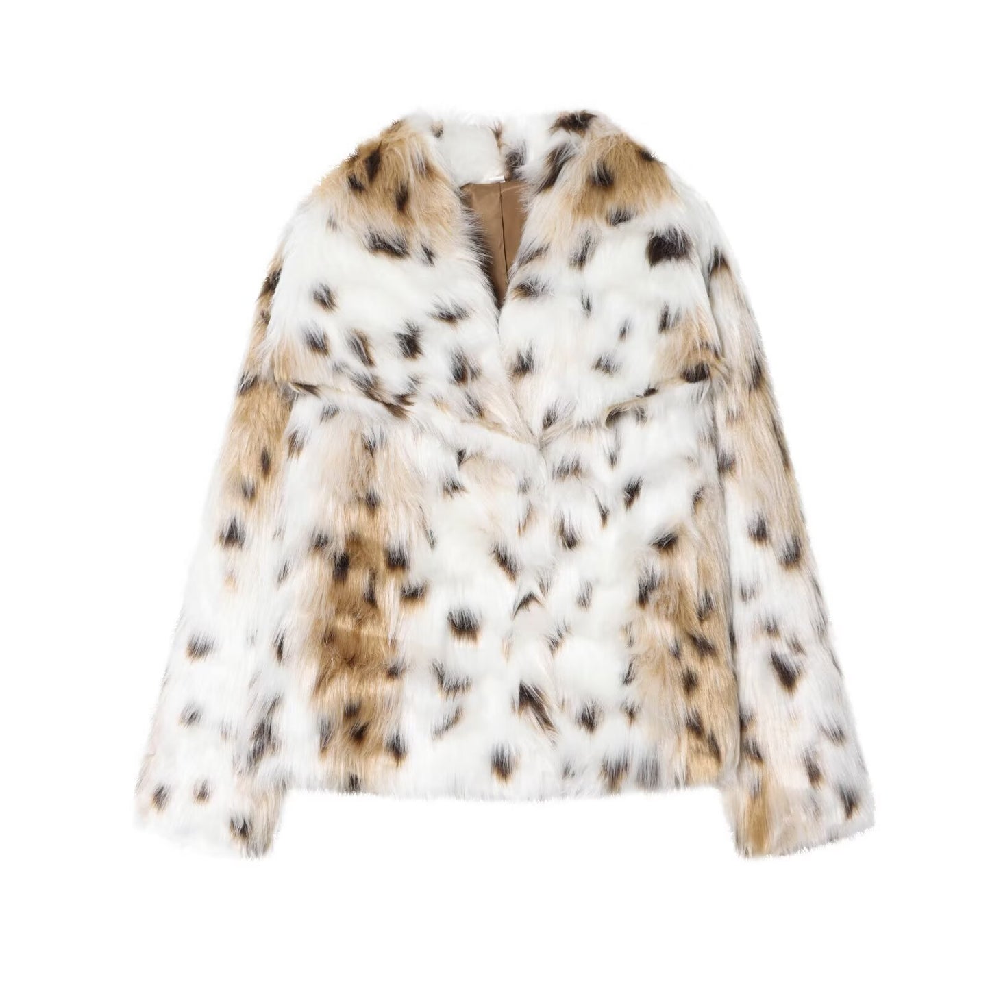 Women's Fashion Faux Leopard Fur Effect Jackets