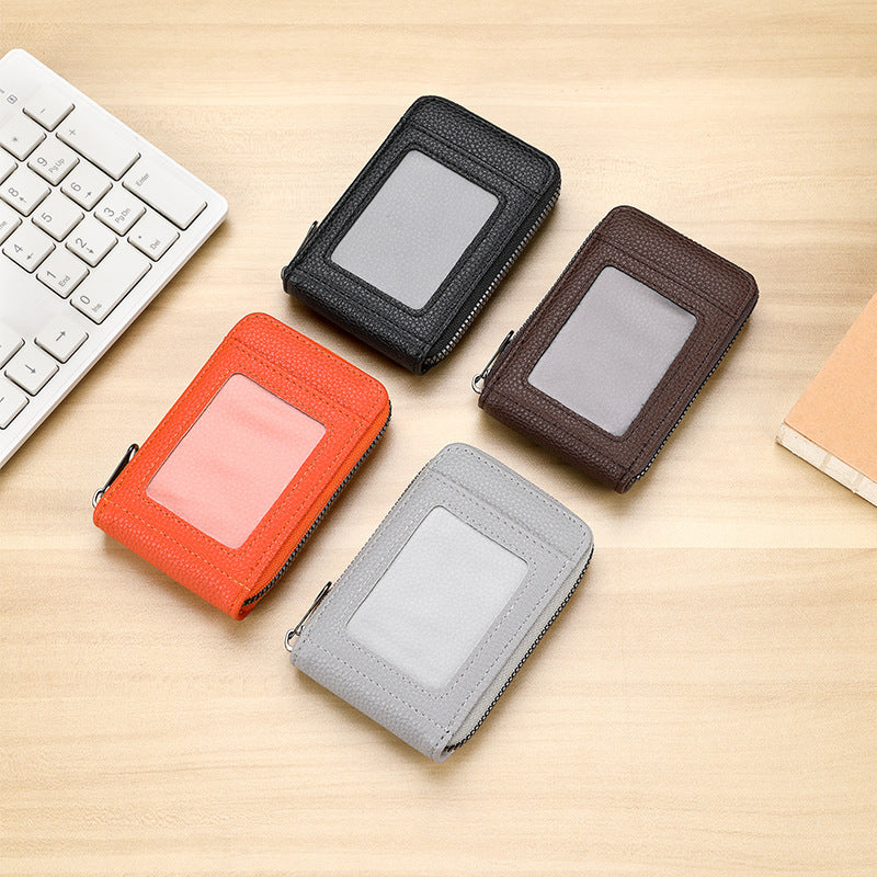 Women's Expanding Korean Style Portable Short Bank Zipper Card Holder