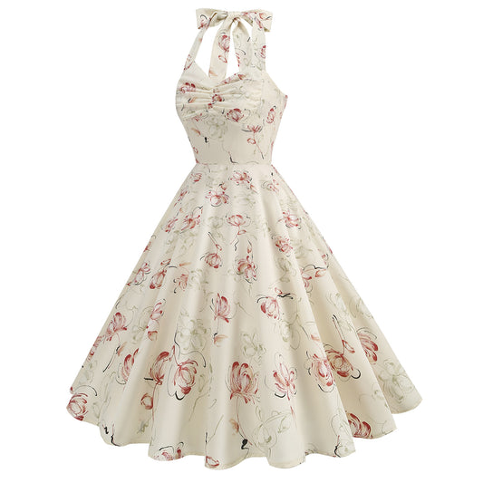 Women's Halter Large Swing Temperament Dress Beach Dresses