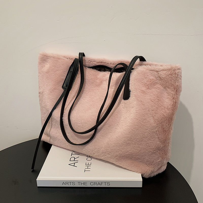Fashion Plush Large Capacity Totes Winter Tote Bags