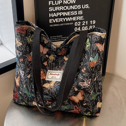 Large Capacity Butterfly Canvas Commuter Female Bags