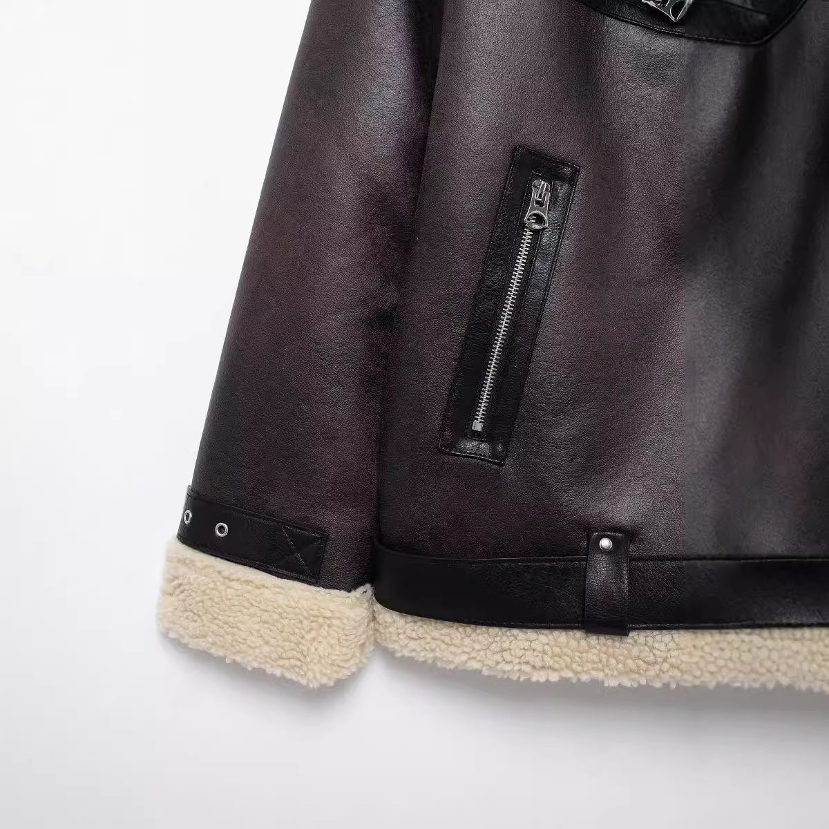 Women's Autumn Casual Faux Leather Zipper For Coats