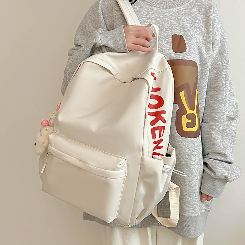 Style Simple Lettered Sweet Fresh Junior Middle School Students' Schoolbags