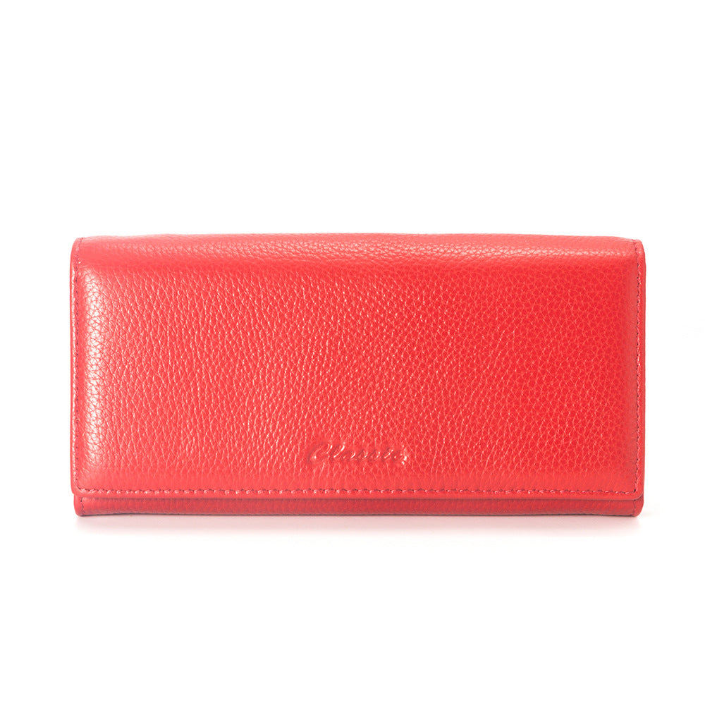 Women's Genuine Leather Long First Layer Cowhide Ladies Wallets
