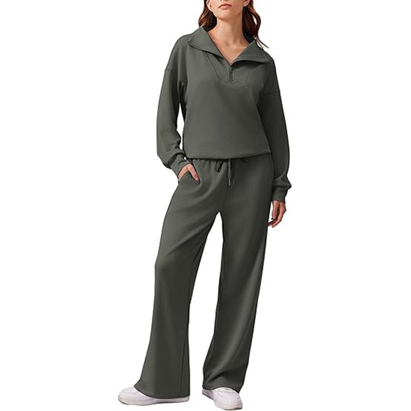 Women's Fashion Casual Set French Lapel Two-piece Suits