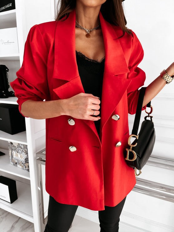 Women's Urban Style Elegant Polyester Long Sleeve Small Suit