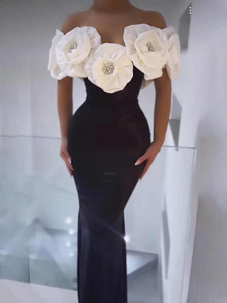 Women's Summer White Flower Bandage One-piece Dress Dresses