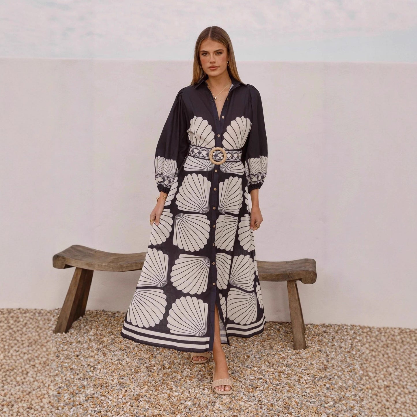 Beautiful Casual Fashion Linen Printed Elegant Dress