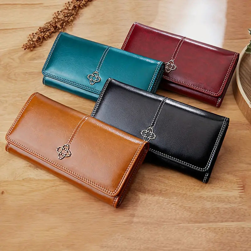Long Retro Large Capacity Zipper Clutch Function Multi Ladies Wallets