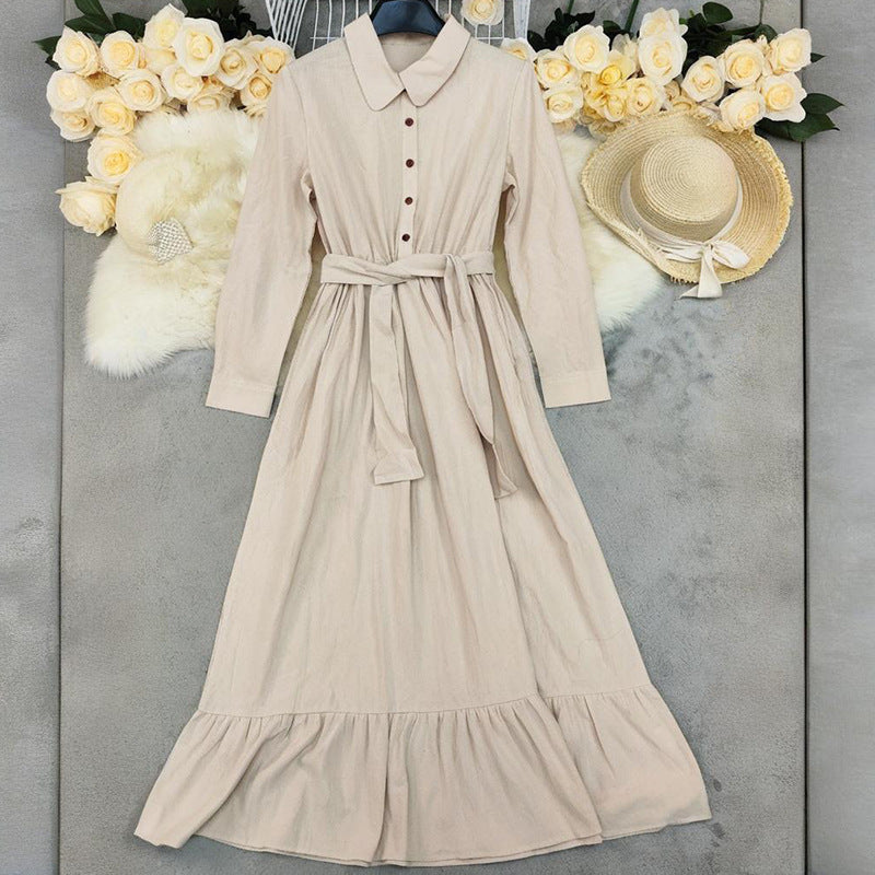 Fashion Retro Long Sleeve Big Hem Dresses