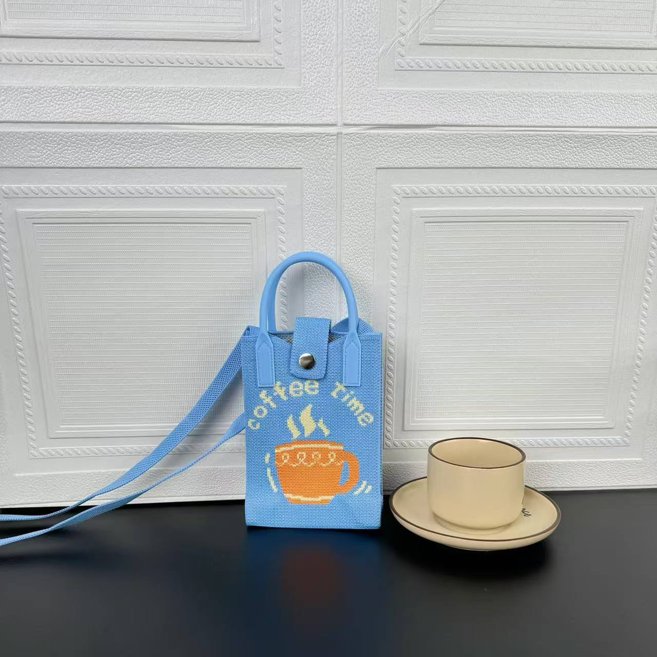 High Sense Mobile Cartoon Knitted Dopamine Bags