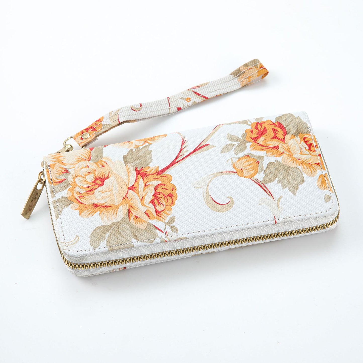 Women's Long Single-layer Printed Rose Mobile Clutch Ladies Wallets