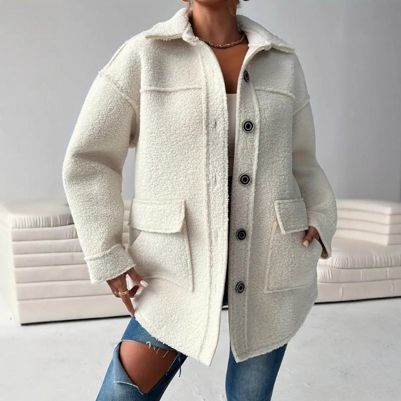Women's Ladies Fashion Casual Loose Lapels Female Coats
