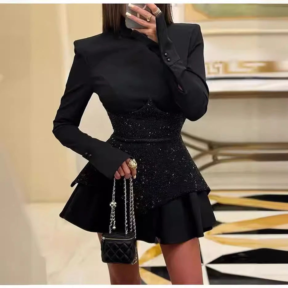 Long Sleeve Round Neck Sexy Party Dresses
