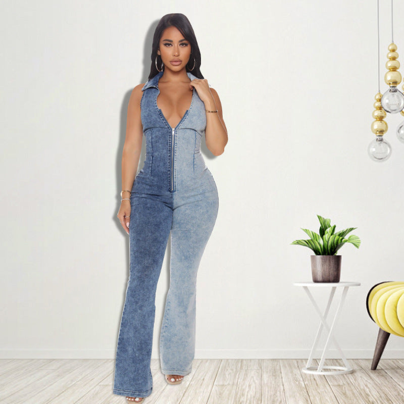 Women's Large Autumn Color Matching Wash Sexy Suits
