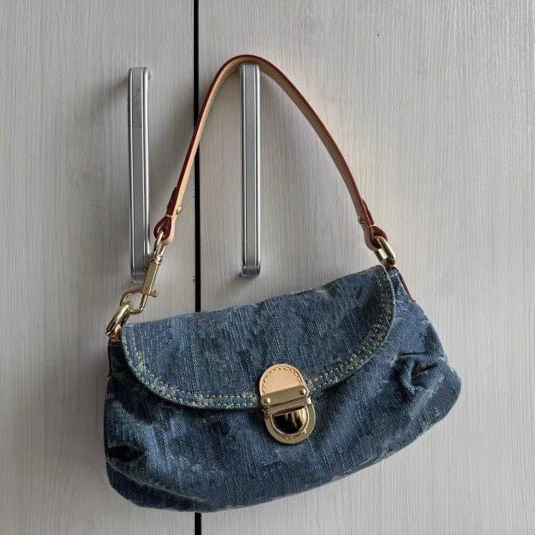 Women's Underarm Denim Ingot Dumpling Twist Shoulder Bags