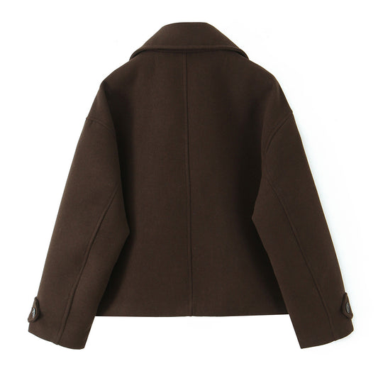 Women's Fashion Casual Double Breasted Overcoat Shorts