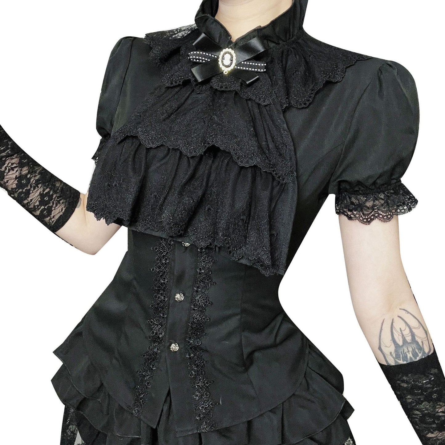 Women's Lace Stitching Shirt Summer Hot Dark Blouses