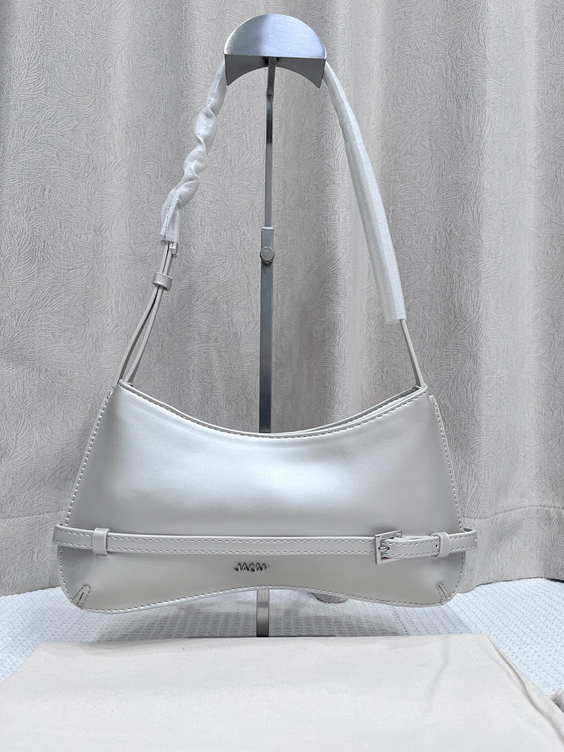 Leather Glossy Vintage Baguette Underarm High-grade Armpit Bags