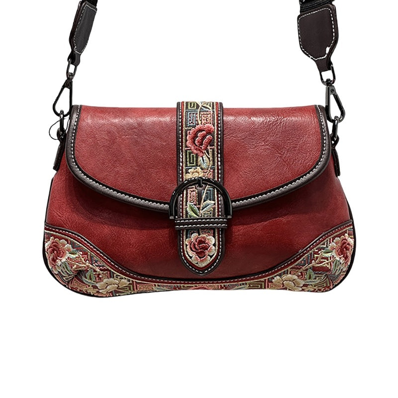 Women's Chinese Style Embroidery With Cheongsam Cotton Crossbody Bags