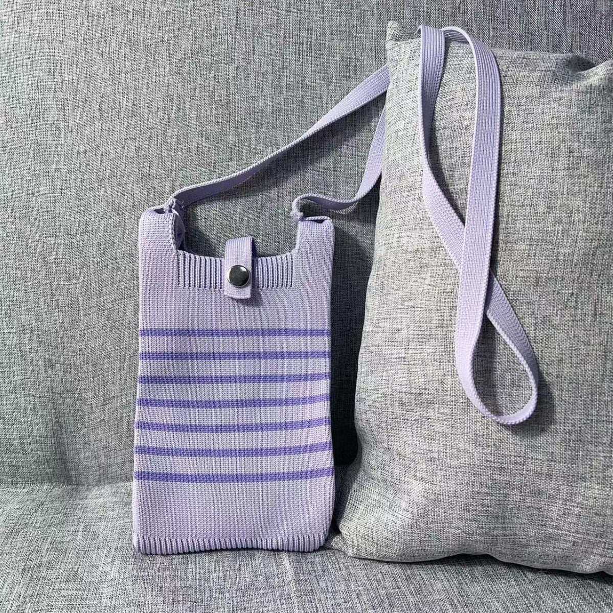 Stylish Versatile Knitted Portable Mini Texture Phone Bags
