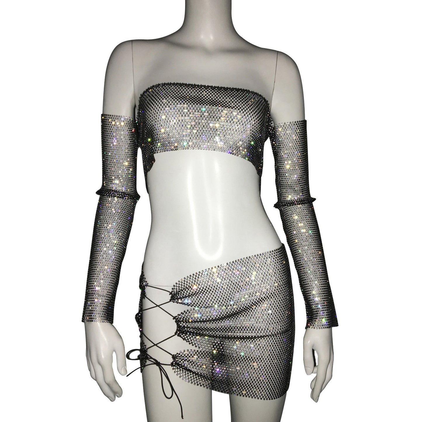 Women's Design Rhinestone Mesh Hot Fashion Nightclub Suits