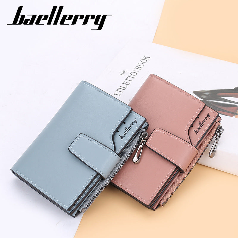 Women's Fashion Zipper Short Korean Style Trendy Ladies Wallets