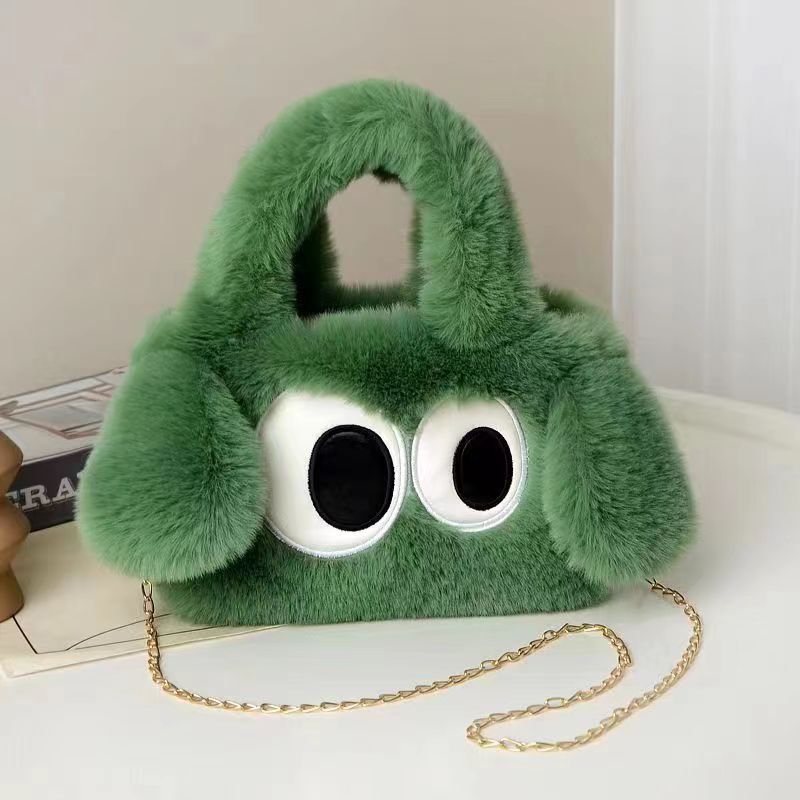 Plush Cute Big Eyes Puppy Oblique Handbags